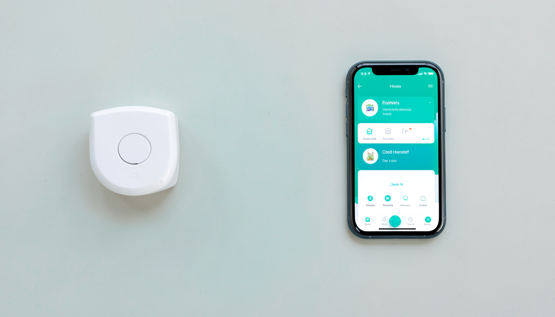 A white smart plug inserted into a wall socket beside a smartphone displaying a home automation dashboard