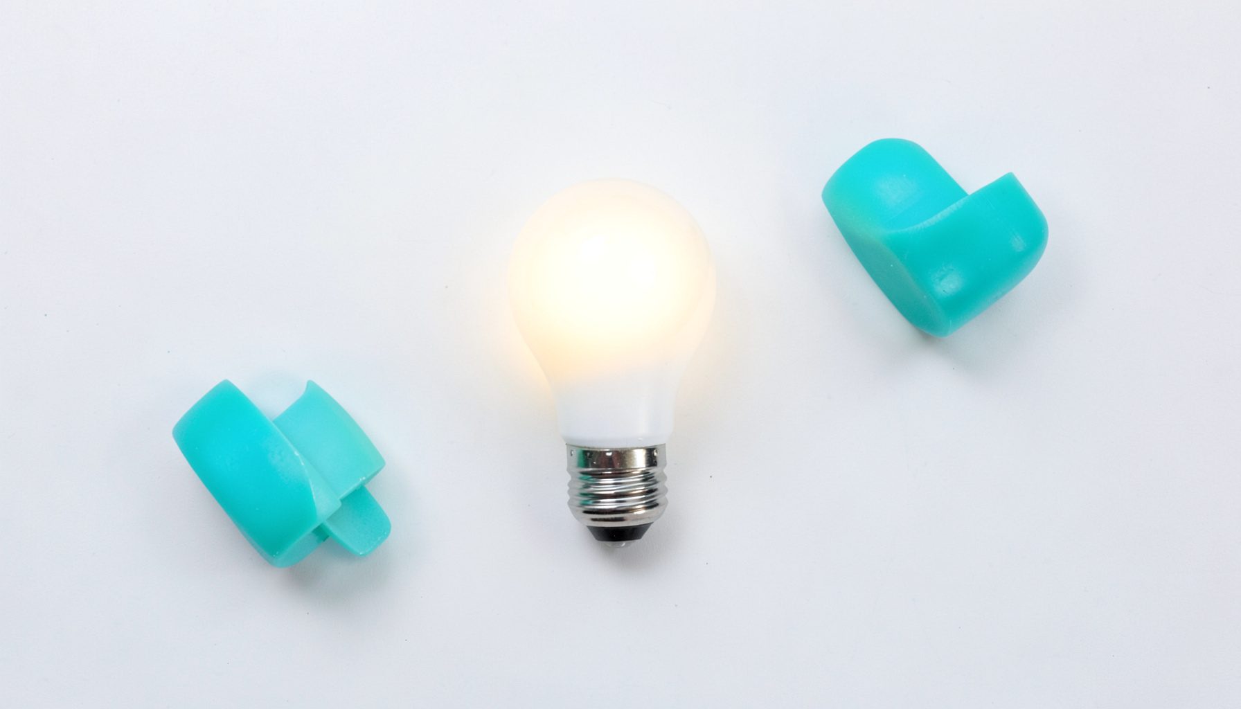 A daylight-toned LED bulb emitting a bright natural-looking light against a white backdrop